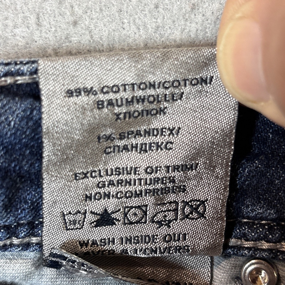 Silver Jeans Co Suki Flap 17" Denim Blue Jeans 34/33 Embroidered Sequins - Picture 12 of 12